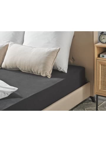 Beliani Bettlaken HOFUF in Schwarz - (W) 90 x (H) 25 x (L) 200 cm