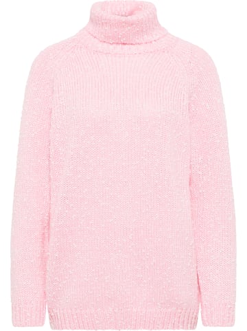 myMo Strickpullover in Rosa Wollweiss