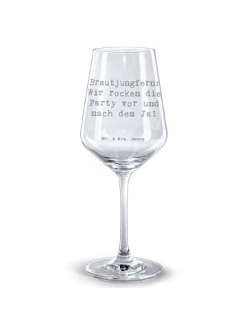 Mr. & Mrs. Panda Glas für Rotwein Spruch Brautjungfern Party mit... in Transparent