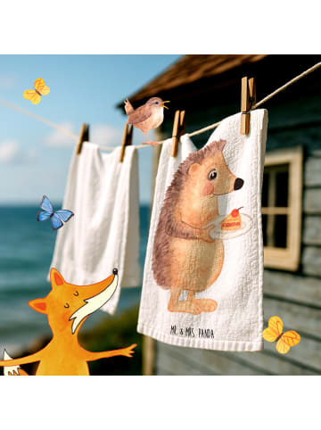 Mr. & Mrs. Panda Handtuch Igel Kuchenstück ohne Spruch in Weiß