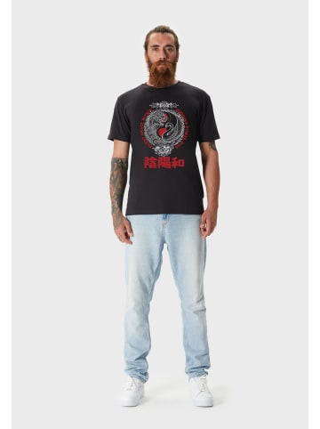 OLDSKULL T-Shirt Asian Yin Yang Unity Graphic in Black
