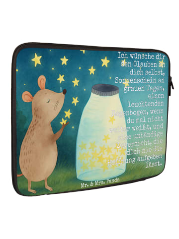 Mr. & Mrs. Panda Laptophülle Maus Sterne Design mit Spruch in Weiß