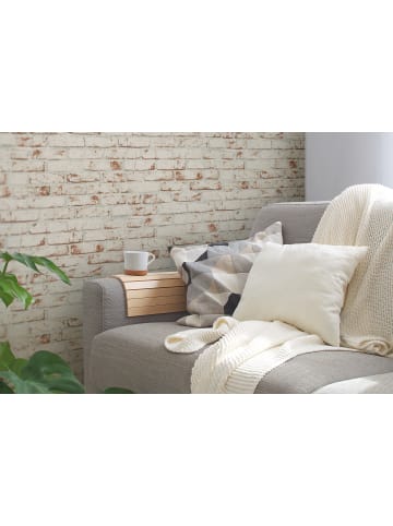 A.S. Création Tapete Vintage Brick in Weiß-Rot