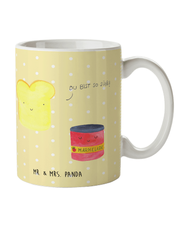 Mr. & Mrs. Panda Kindertasse Toast Marmelade ohne Spruch in Gelb Pastell