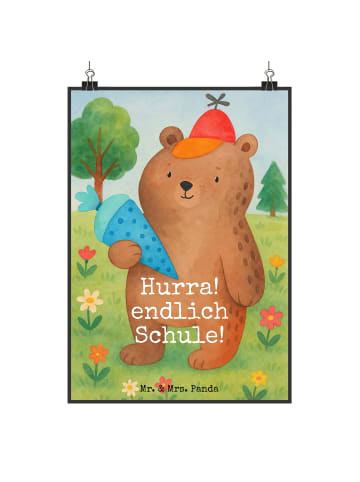 Mr. & Mrs. Panda Bild Bär Schultüte Design mit Spruch in Weiß
