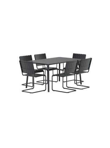 ebuy24 Gartenset Holmsund (7-teilig) Schwarz 90 x 150 cm