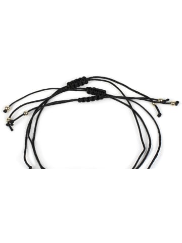 styleBREAKER Slider Armband Set in Schwarz / Gold