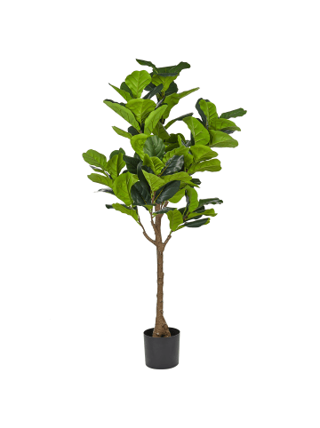 Beliani Kunstpflanze FIG TREE in Grün/Schwarz - (W) 80 x (H) 162 x (L) 80 cm