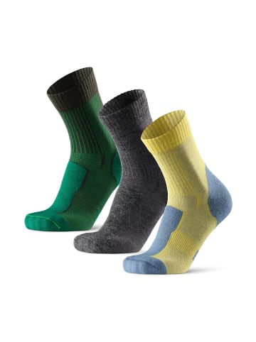 DANISH ENDURANCE Wandersocken Merino Hiking Light in yellow/grey/green