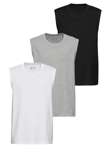 Man's World Muscleshirt in shwarz-weiss-grau