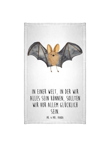 Mr. & Mrs. Panda Handtuch Fledermaus Flügel mit Spruch in Weiß