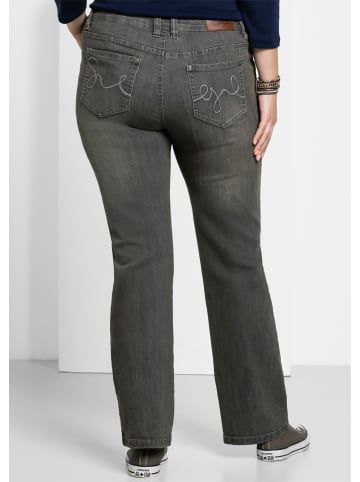 sheego Bootcut-Jeans in grey denim