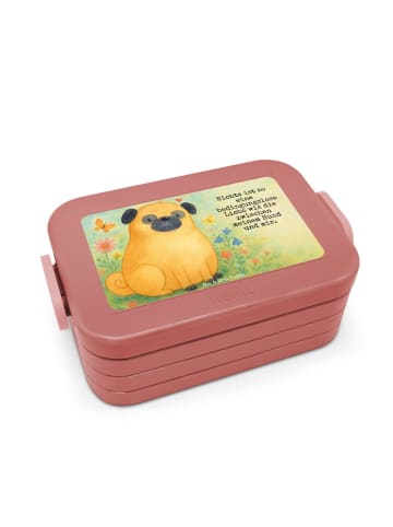 Mr. & Mrs. Panda Bento Box Mops Design mit Spruch in Rot Pastell