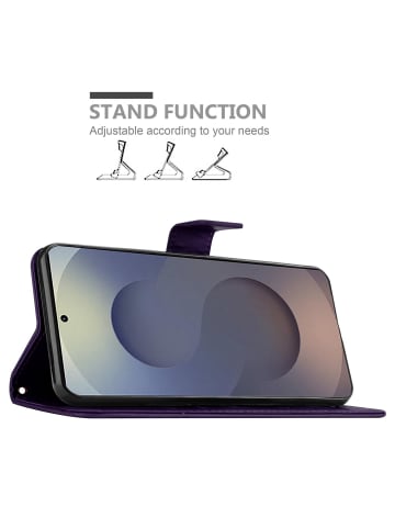 cadorabo Hülle für Samsung Galaxy S25 Ultra Blumen Design in Floral Dunkel Lila