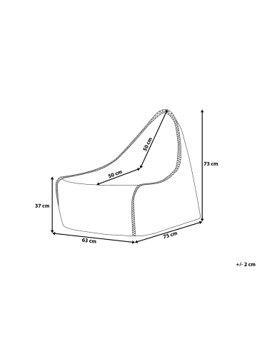 Beliani Sitzsack DROP in Blau - (W) 63 x (H) 73 x (L) 75 cm