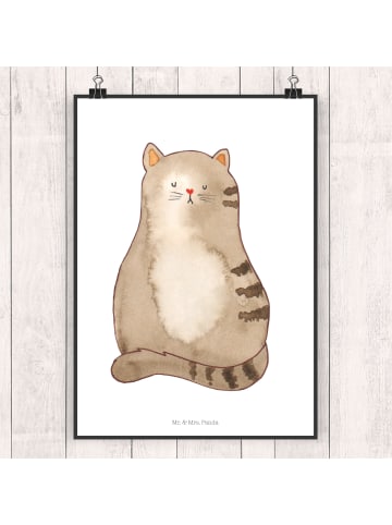 Mr. & Mrs. Panda Wandbild Katze Sitzen ohne Spruch in Weiß