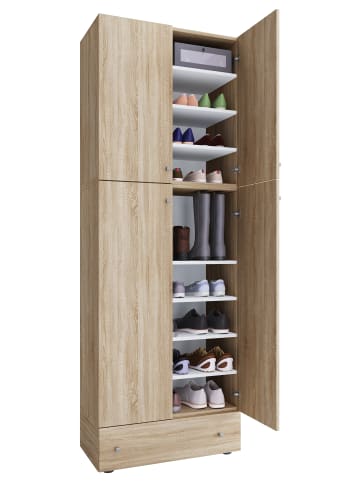 VCM XXL Schuhschrank Kleiderschrank Schrank Lona 9f A in Sonoma-Eiche