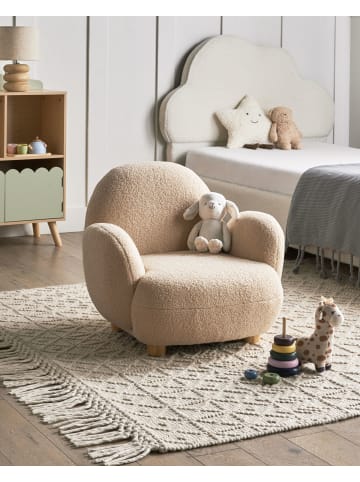 Beliani Kindersessel HEM in Beige/Braun - (W) 64 x (H) 55 x (L) 55 cm