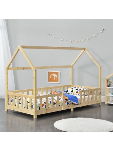 en.casa Kinderbett Sisimiut in Beige (L)200cm (B)90cm