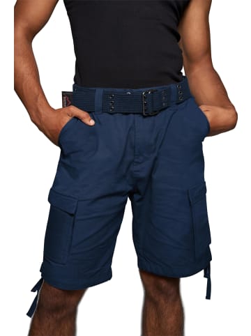 Normani Outdoor Sports Sommer-Shorts „Kalahari“ mit Gürtel „Wadi“ in Navy