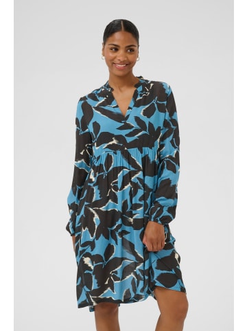 Kaffe Kleid KAlisette A-shape in Windward Blue/Black Flower