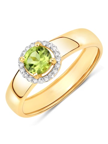 Rafaela Donata Ring Sterling Silber gelbvergoldet Peridot grün Topas weiß in gelbgold