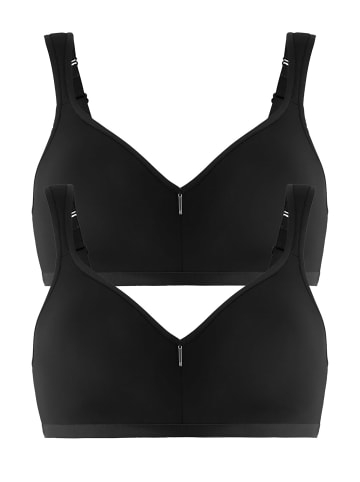 Felina 2er Pack Molding BH ohne Bügel in schwarz schwarz