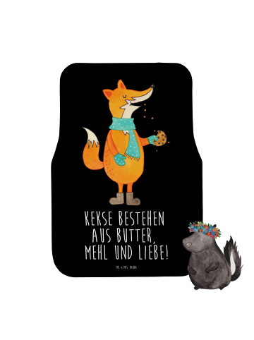 Mr. & Mrs. Panda Fußmatte Auto Fuchs Keks mit Spruch in Schwarz