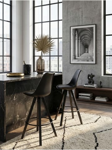 KADIMA DESIGN 2er Set Barhocker Kunstleder / Massivholz