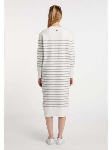 DreiMaster Damen Maxikleid in Wollweiss Grau Melange