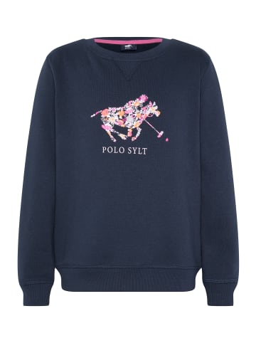 Polo Sylt Sweatshirt im floralem Logo-Design in Blau