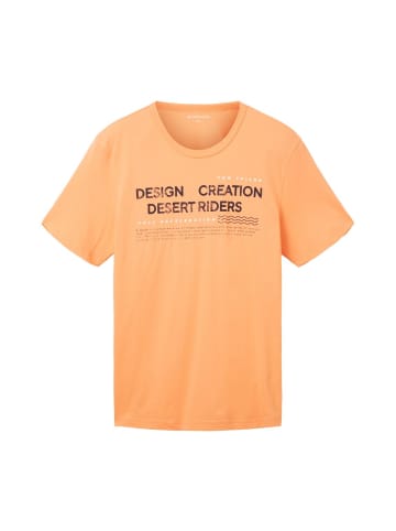 Tom Tailor T-Shirt WORDING LOGO in Orange