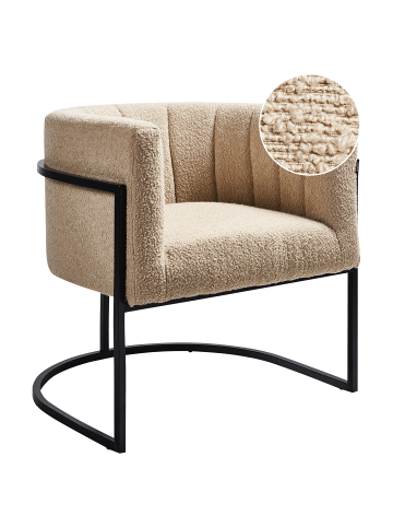 Beliani Sessel LARVIK II in Beige/Schwarz - (W) 73 x (H) 72 x (L) 66 cm