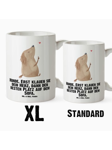 Mr. & Mrs. Panda Becher Hund Liebe mit Spruch in Weiß
