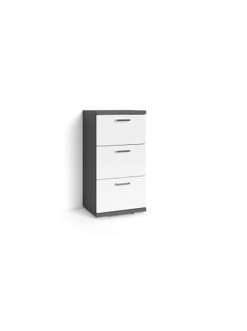 byLiving Seitenschrank NEBRASKA in Anthrazit / Weiß - (B) 35,5 x (H) 74 x (T) 31,5 cm