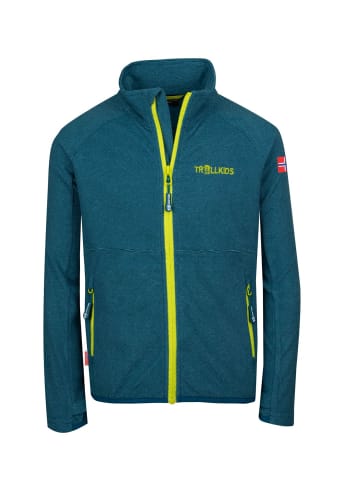 Trollkids Fleecejacke "Noresund" in Petrolblau/Grün