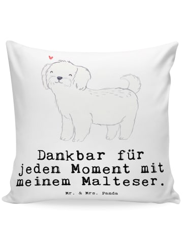 Mr. & Mrs. Panda 40 x 40 Kissen Malteser Moment mit Spruch in Weiß