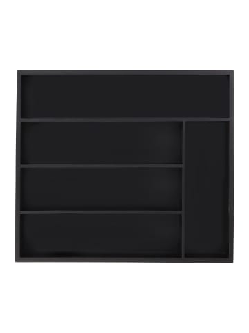 relaxdays Besteckkasten in Schwarz - (B)34 x (H)5 x (T)30 cm