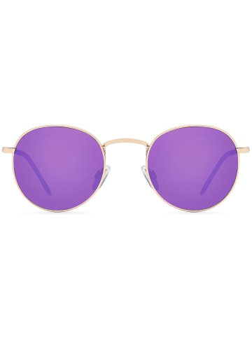 styleBREAKER Sonnenbrille in Gold / Lila verspiegelt