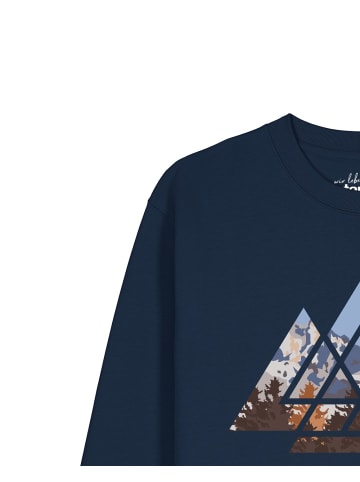 wat? Apparel Sweatshirt Geometric Landscape in Dunkelblau