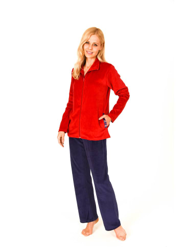 NORMANN Hausanzug Homewear Nicky Velvet in rot