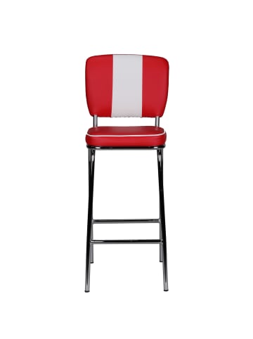 KADIMA DESIGN Barstuhl American Diner 50er Jahre Retro Weiß in Rot