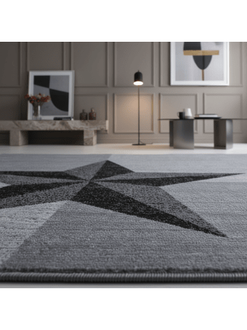 KADIMA DESIGN Teppich Kurzflor Waschbar Sterne INN Strapazierfähig OEKO-TEX