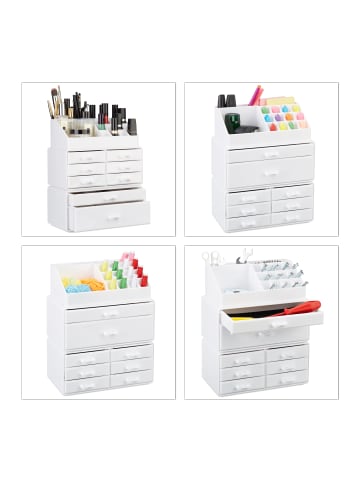 relaxdays Makeup Organizer in Weiß