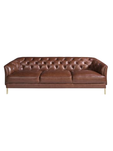 Angel Cerdá Chesterfield-Sofa 6140 in Braun/Gold – (B)233 x (T)94 x (H)75 cm