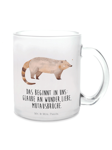 Mr. & Mrs. Panda Tee Tasse Nasenbär mit Spruch in Transparent