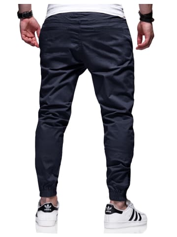 behype Chinohose - BHFORLI Jogger Chino Jeans Hose Stoffhose in Navy