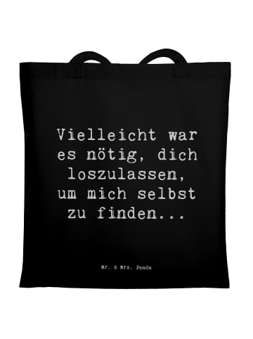 Mr. & Mrs. Panda Umhängebeutel Spruch Liebeskummer Selbstfindung... in Schwarz