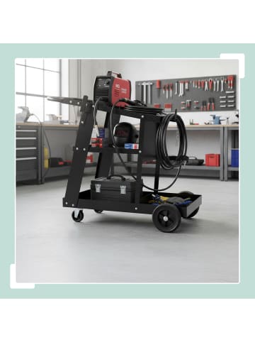 relaxdays Schweißwagen in Schwarz - (B)37 x (H)83 x (T)70 cm