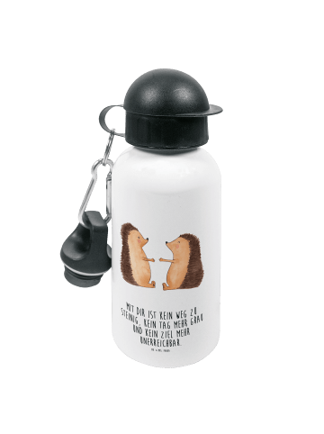 Mr. & Mrs. Panda Kindertrinkflasche Igel Liebe mit Spruch in Weiß